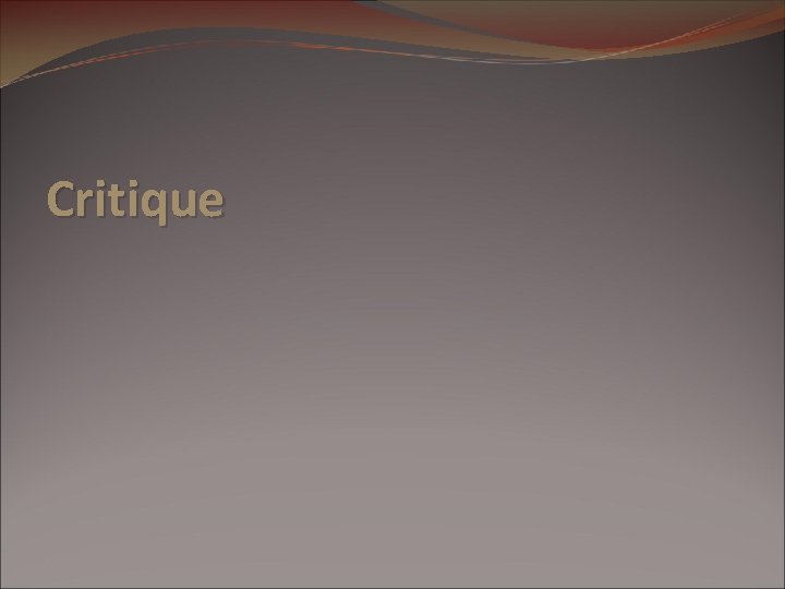 Critique Critique