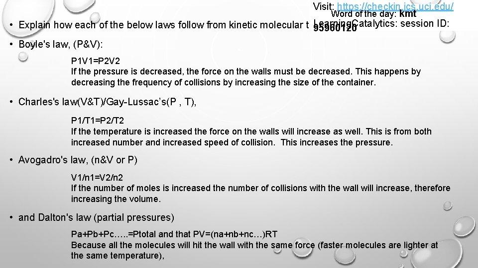 Visit: https: //checkin. ics. uci. edu/ Word of the day: kmt Learning. Catalytics: session