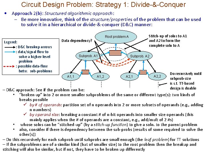 Circuit Design Problem: Strategy 1: Divide-&-Conquer • Approach 2(b): Structured algorithmic approach: – Be