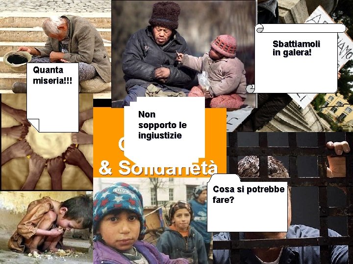 Sbattiamoli in galera! Quanta miseria!!! Non sopporto le ingiustizie 9. Giustizia & Solidarietà Cosa