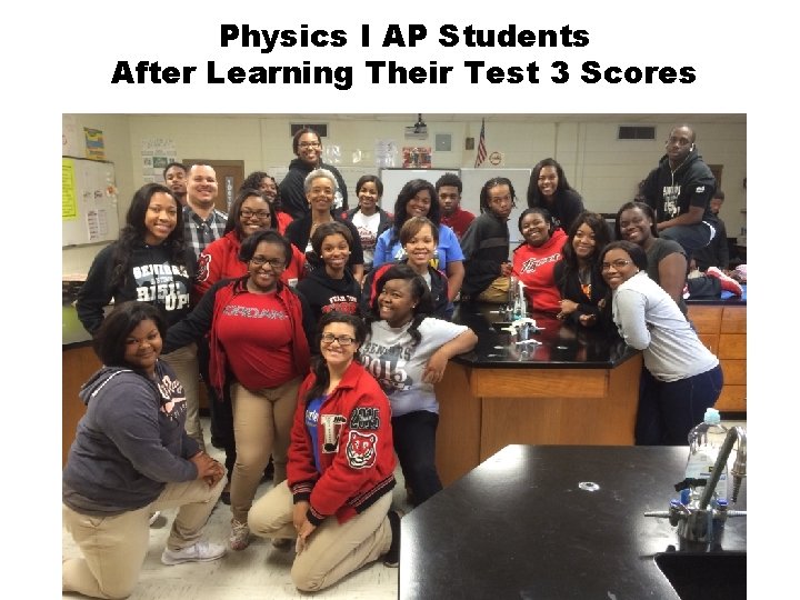 Physics I AP Students After Learning Their Test 3 Scores 