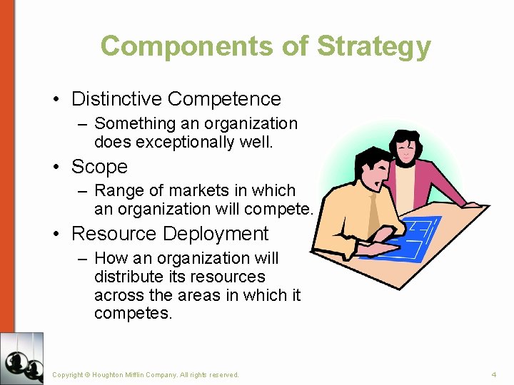 Components of Strategy • Distinctive Competence – Something an organization does exceptionally well. • Components of Strategy • Distinctive Competence – Something an organization does exceptionally well. •