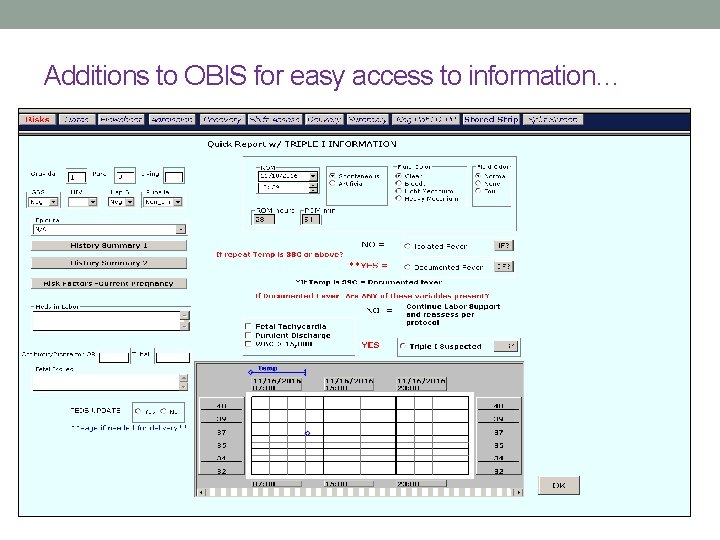 Additions to OBIS for easy access to information… 