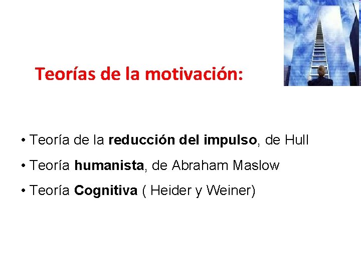 Teorías de la motivación: • Teoría de la reducción del impulso, de Hull •