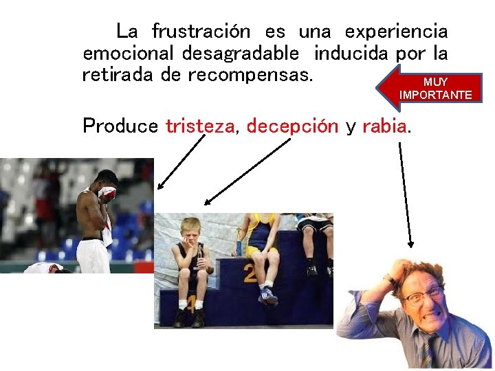 La frustración es una experiencia emocional desagradable inducida por la retirada de recompensas. MUY