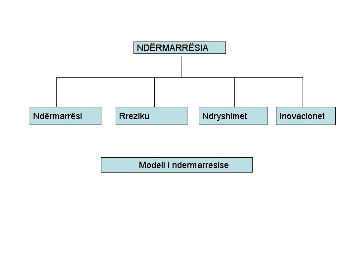 NDËRMARRËSIA Ndërmarrësi Rreziku Ndryshimet Modeli i ndermarresise Inovacionet 