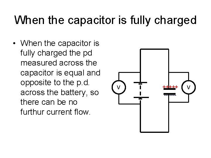 When the capacitor is fully charged • When the capacitor is fully charged the When the capacitor is fully charged • When the capacitor is fully charged the