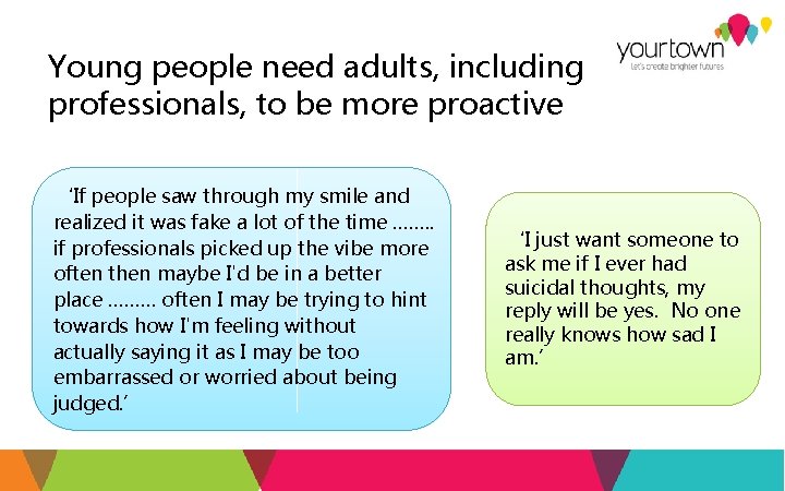 Young people need adults, including professionals, to be more proactive ‘If people saw through
