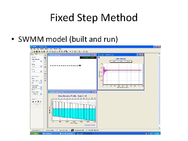 Fixed Step Method • SWMM model (built and run) 