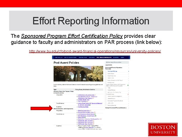 Effort Reporting Information The Sponsored Program Effort Certification Policy provides clear guidance to faculty