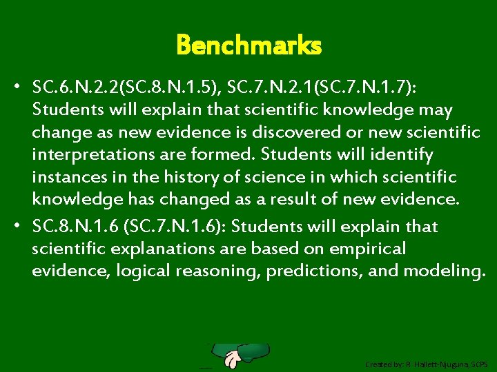 Benchmarks • SC. 6. N. 2. 2(SC. 8. N. 1. 5), SC. 7. N.