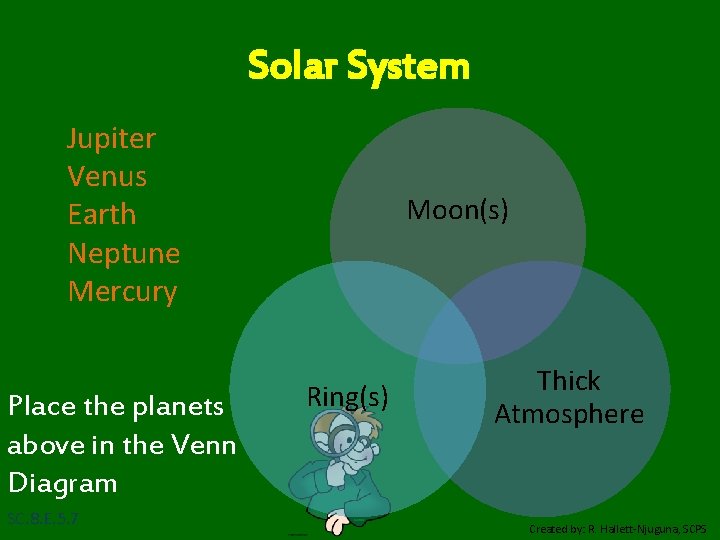 Solar System Jupiter Venus Earth Neptune Mercury Place the planets above in the Venn