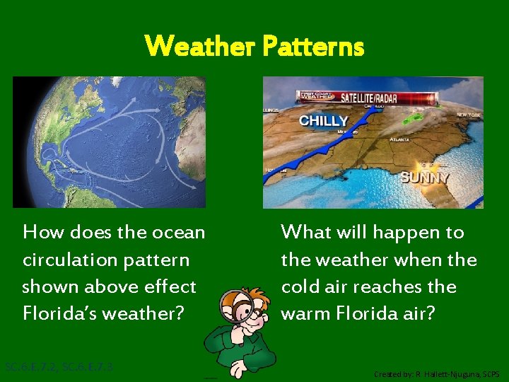 Weather Patterns How does the ocean circulation pattern shown above effect Florida’s weather? SC.