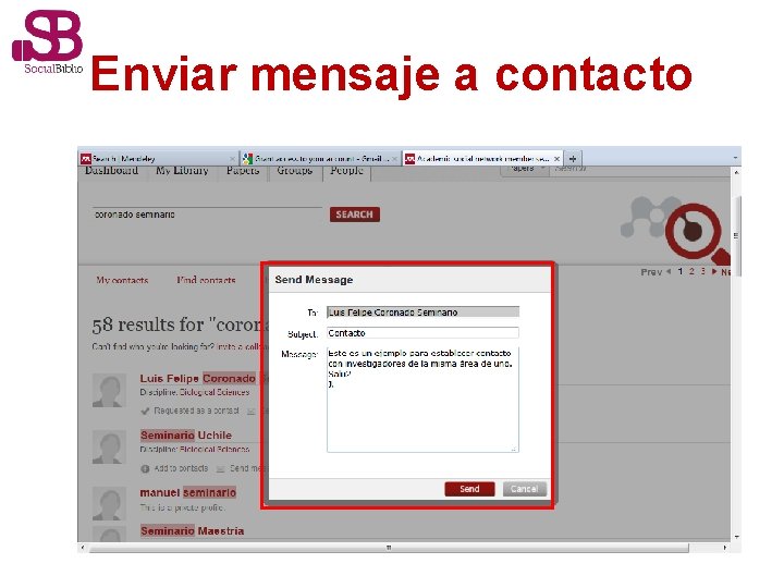 Enviar mensaje a contacto 