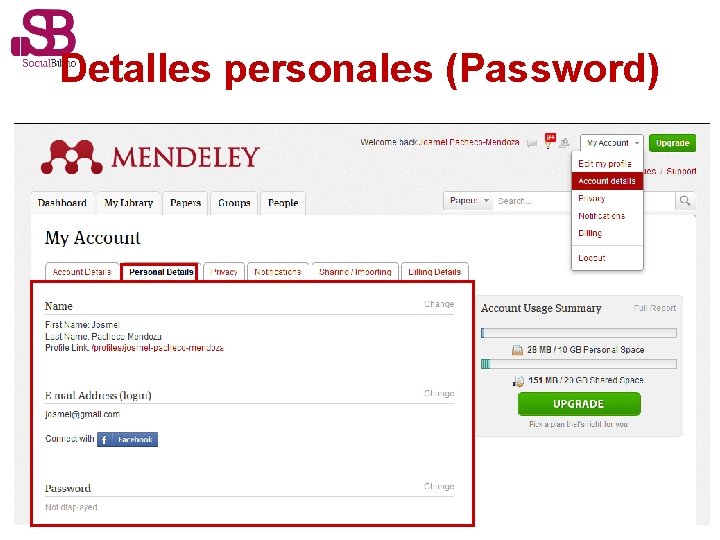 Detalles personales (Password) 