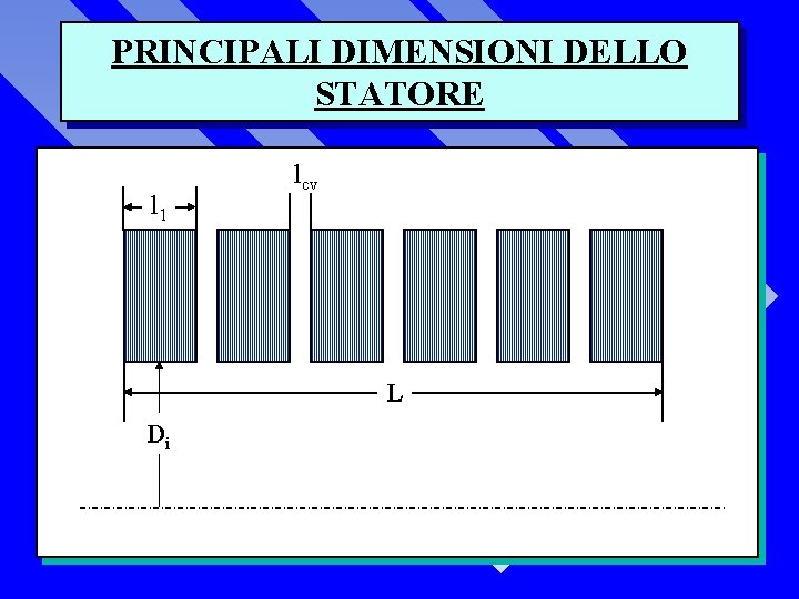 PRINCIPALI DIMENSIONI DELLO STATORE l 1 lcv L Di 