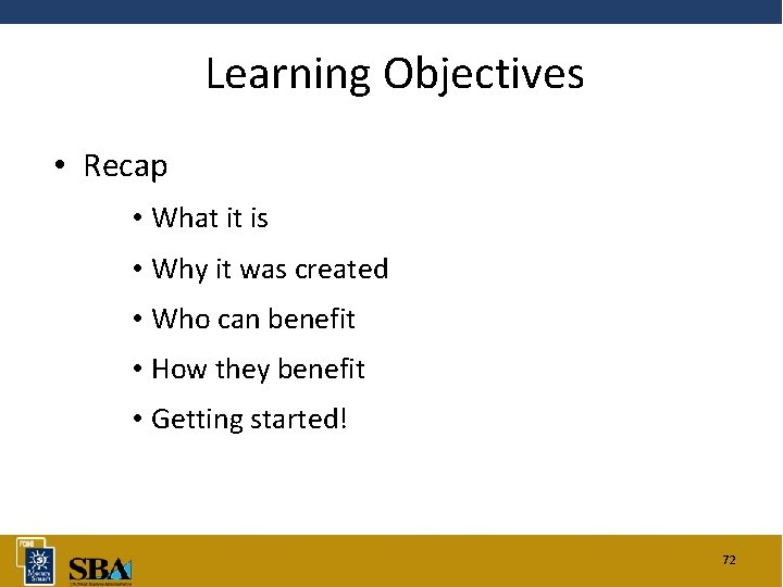 Learning Objectives • Recap • What it is • Why it was created •
