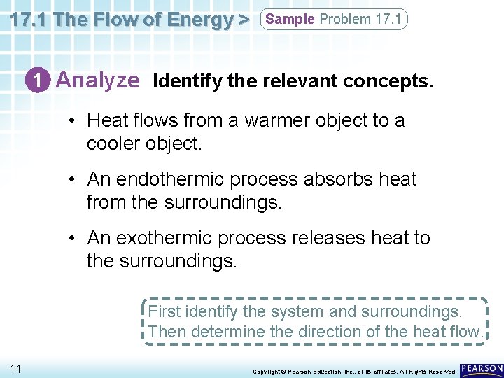 17. 1 The Flow of Energy > Sample Problem 17. 1 1 Analyze Identify