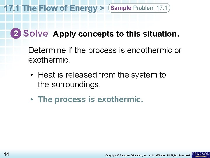 17. 1 The Flow of Energy > Sample Problem 17. 1 2 Solve Apply