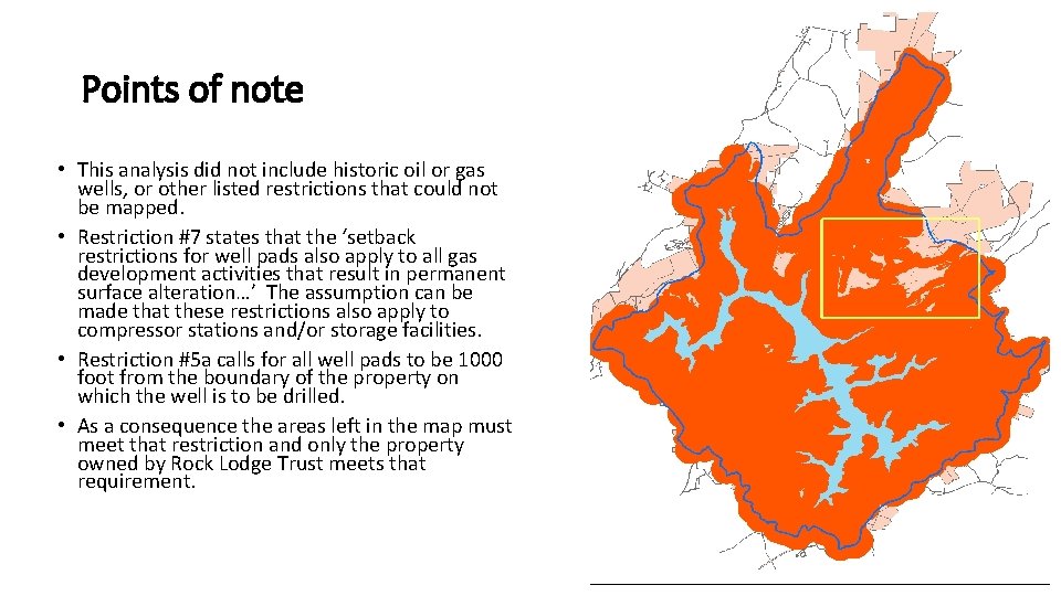 Points of note • This analysis did not include historic oil or gas wells, Points of note • This analysis did not include historic oil or gas wells,