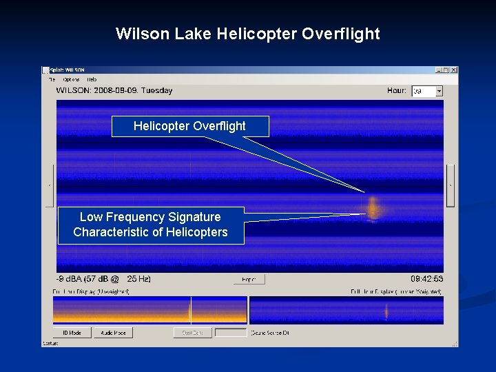 Wilson Lake Helicopter Overflight Low Frequency Signature Characteristic of Helicopters 