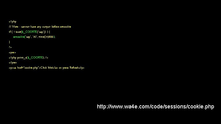 <? php // Note - cannot have any output before setcookie if ( ! <? php // Note - cannot have any output before setcookie if ( !