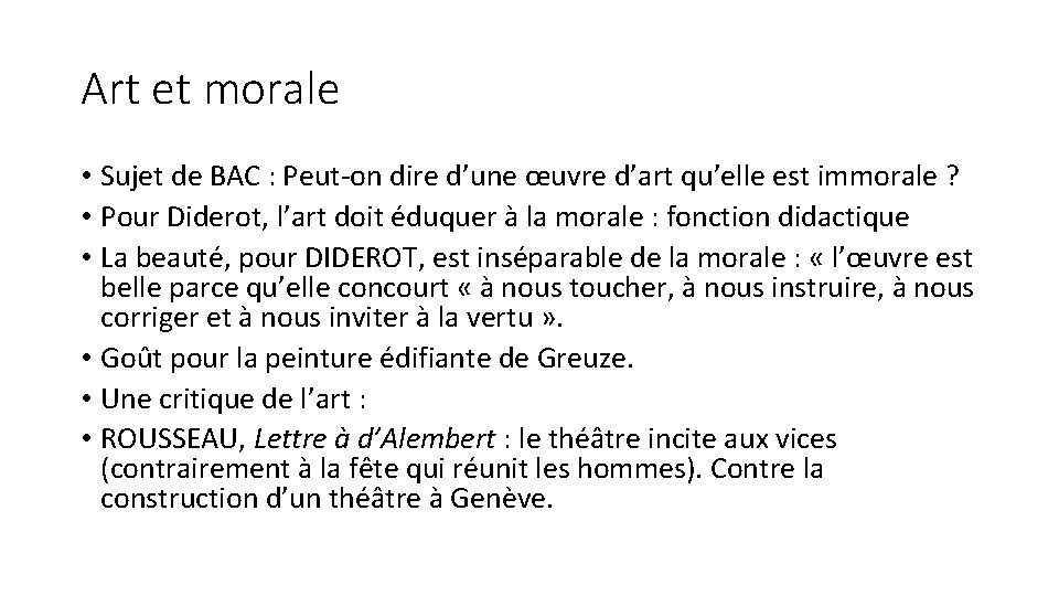 Art et morale • Sujet de BAC : Peut-on dire d’une œuvre d’art qu’elle