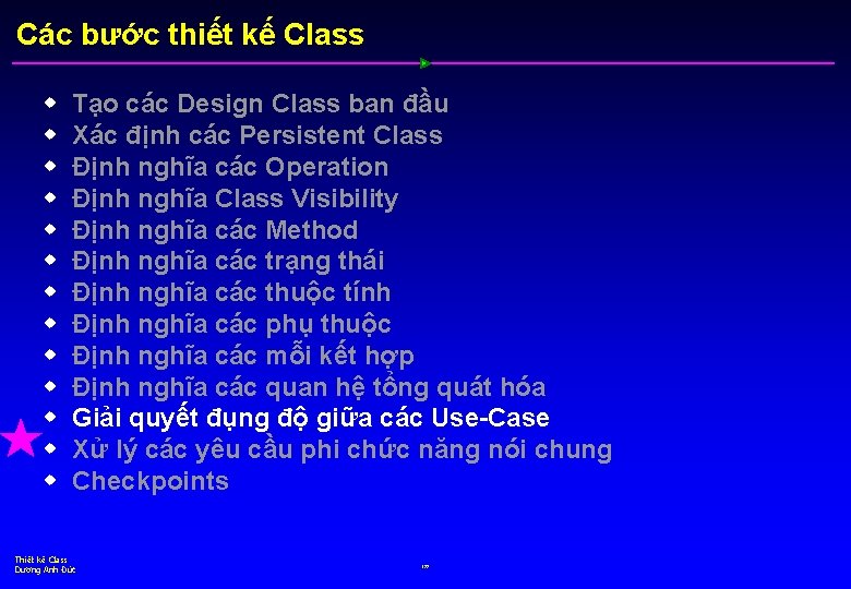 Các bước thiết kế Class w w w w Tạo các Design Class ban