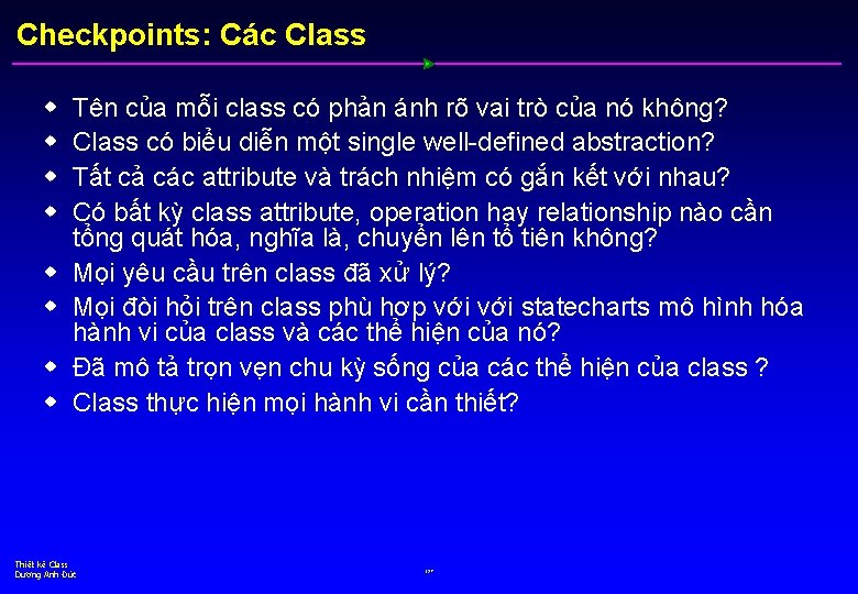 Checkpoints: Các Class w w w w Tên của mỗi class có phản ánh