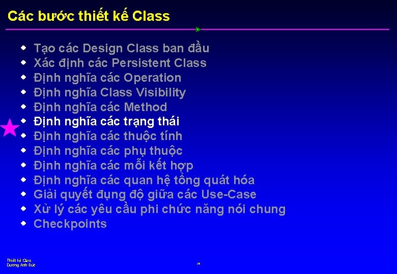 Các bước thiết kế Class w w w w Tạo các Design Class ban