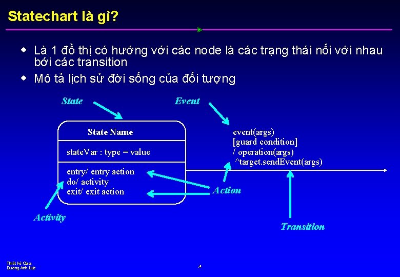 Statechart là gì? w Là 1 đồ thị có hướng với các node là
