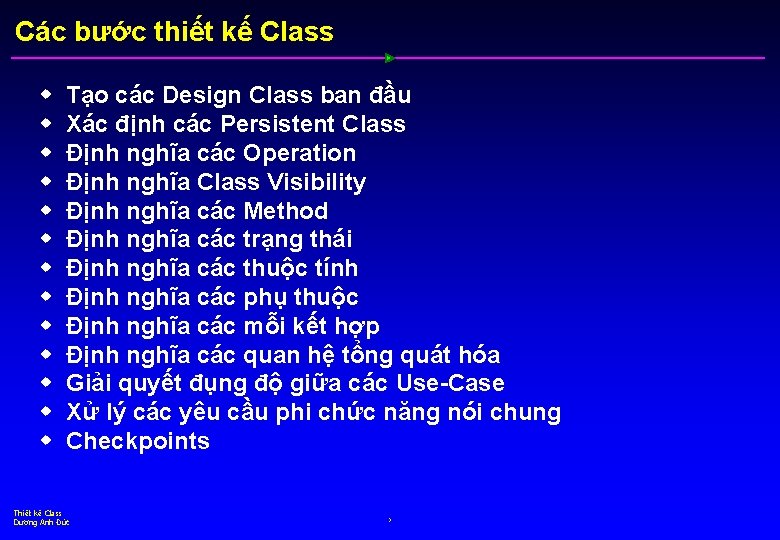 Các bước thiết kế Class w w w w Tạo các Design Class ban