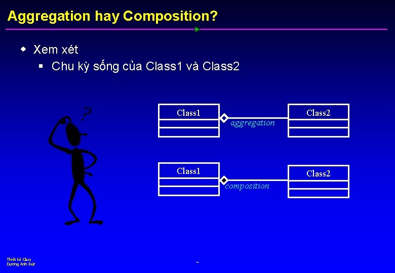 Aggregation hay Composition? w Xem xét § Chu kỳ sống của Class 1 và