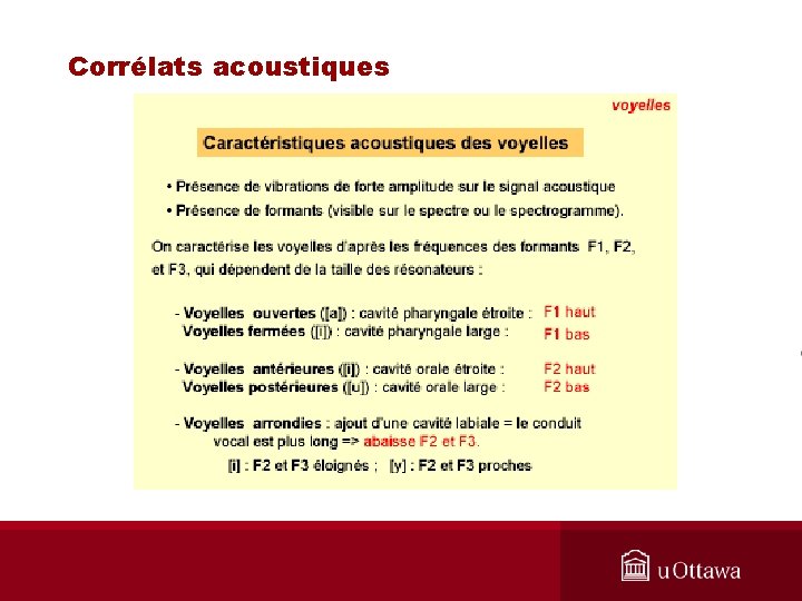 Corrélats acoustiques 