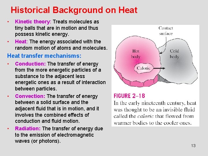 Historical Background on Heat • • Kinetic theory: Treats molecules as tiny balls that Historical Background on Heat • • Kinetic theory: Treats molecules as tiny balls that