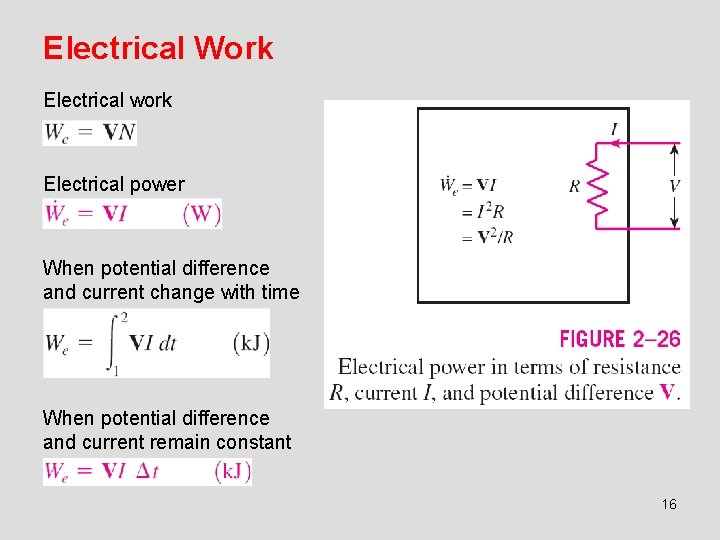 Electrical Work Electrical work Electrical power When potential difference and current change with time Electrical Work Electrical work Electrical power When potential difference and current change with time