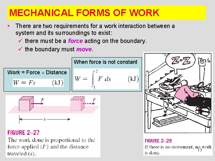 MECHANICAL FORMS OF WORK • There are two requirements for a work interaction between MECHANICAL FORMS OF WORK • There are two requirements for a work interaction between