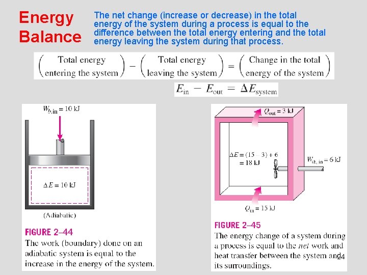Energy Balance The net change (increase or decrease) in the total energy of the Energy Balance The net change (increase or decrease) in the total energy of the