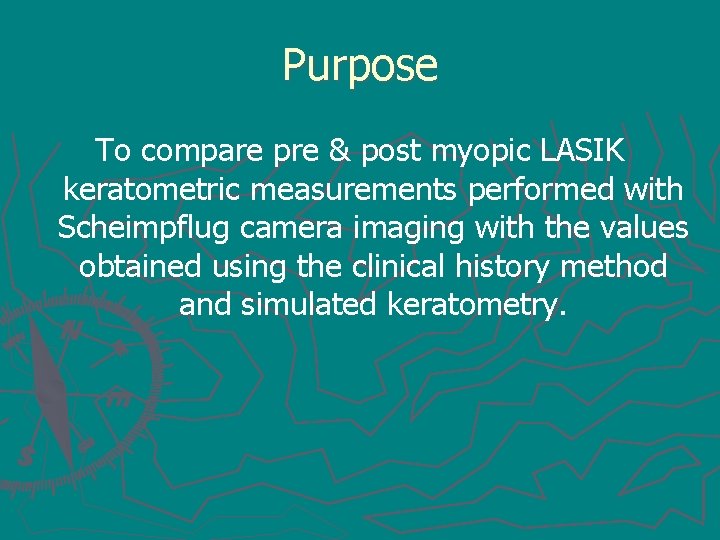 Purpose To compare pre & post myopic LASIK keratometric measurements performed with Scheimpflug camera