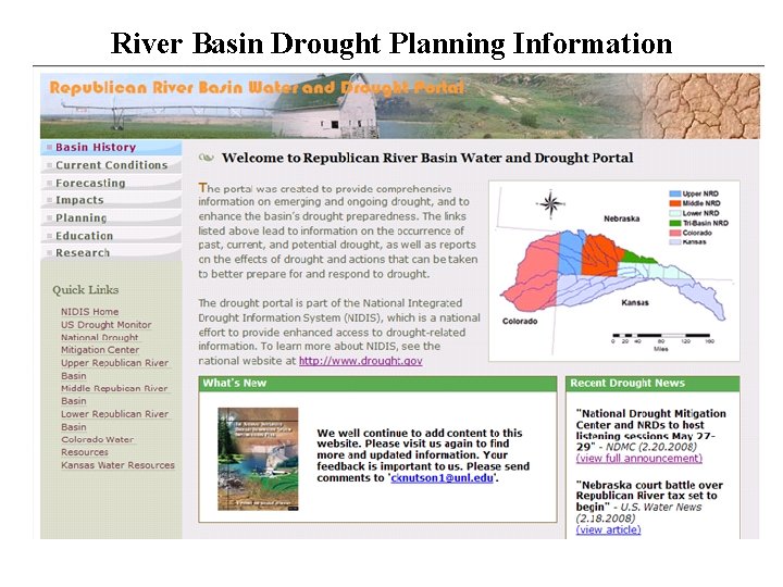 River Basin Drought Planning Information 
