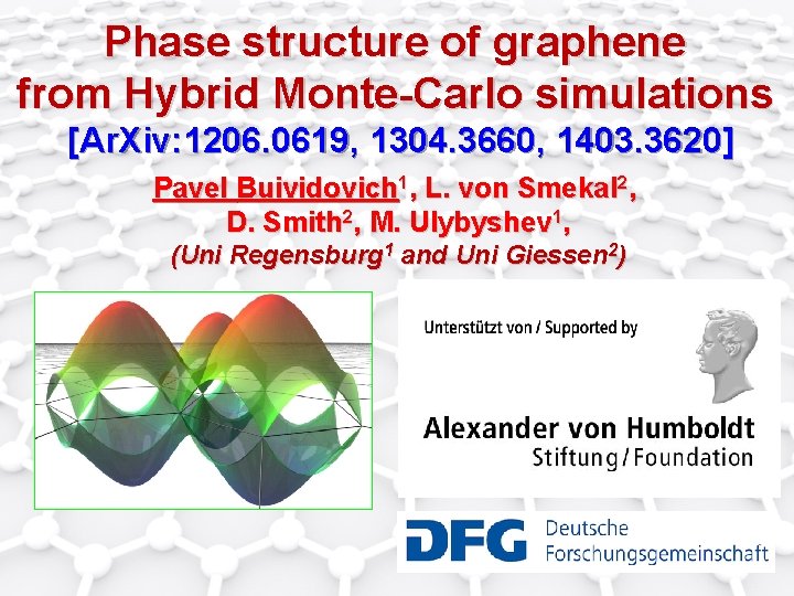 Phase structure of graphene from Hybrid Monte-Carlo simulations [Ar. Xiv: 1206. 0619, 1304. 3660,