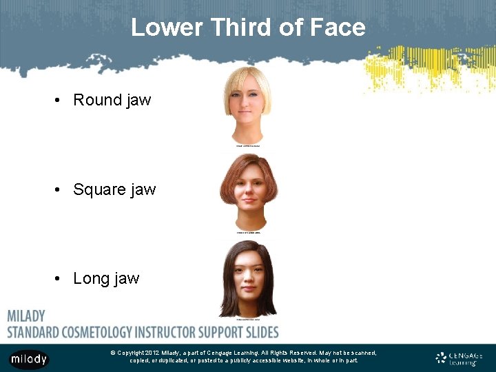 Lower Third of Face • Round jaw • Square jaw • Long jaw ©