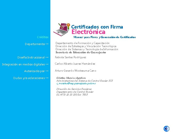 Certificados con Firma Electrónica Manual para Firma y Generación de Certificados con Firma Créditos