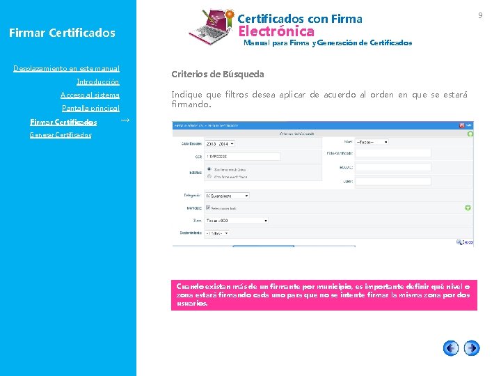 Certificados con Firma Electrónica Firmar Certificados Manual para Firma y Generación de Certificados Desplazamiento