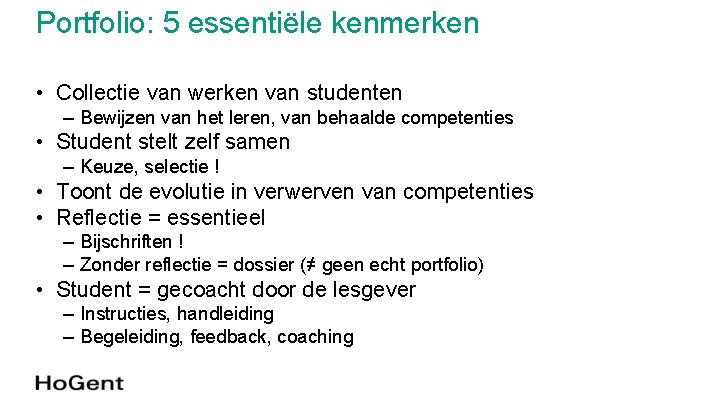 Portfolio: 5 essentiële kenmerken • Collectie van werken van studenten – Bewijzen van het Portfolio: 5 essentiële kenmerken • Collectie van werken van studenten – Bewijzen van het