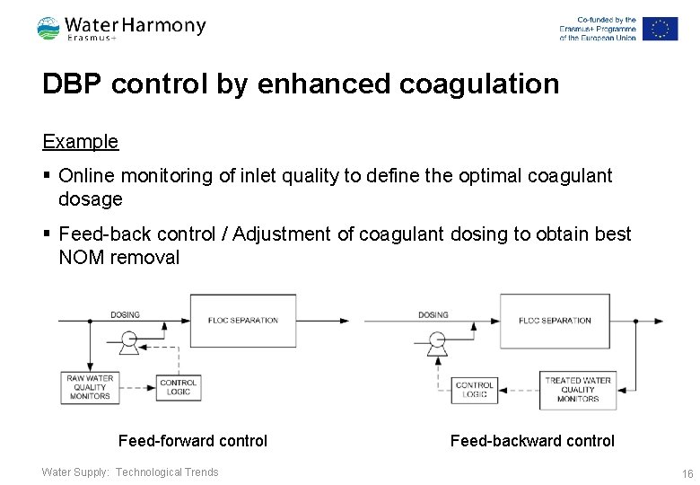 DBP control by enhanced coagulation Example § Online monitoring of inlet quality to define