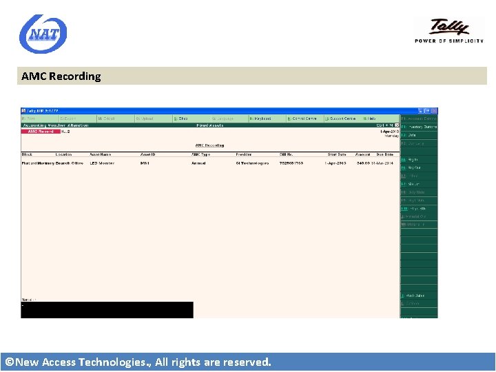 AMC Recording ©New Access Technologies. , All rights are reserved. 