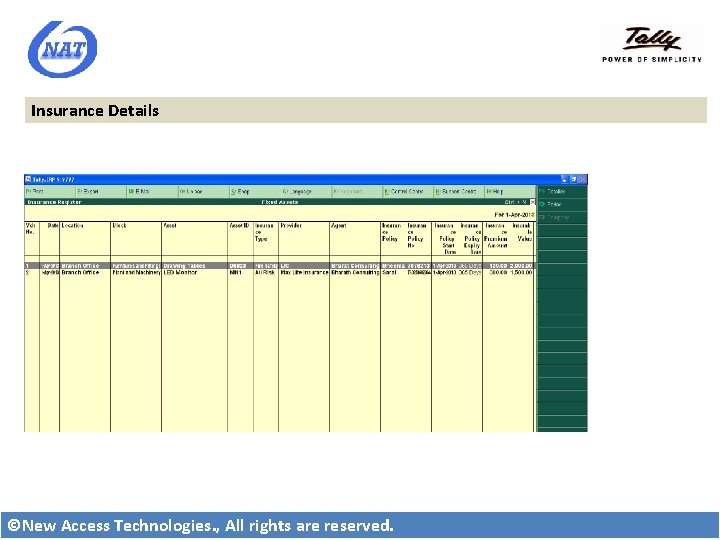 Insurance Details ©New Access Technologies. , All rights are reserved. 