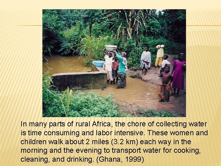 In many parts of rural Africa, the chore of collecting water is time consuming
