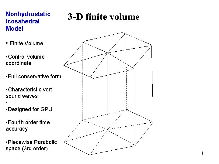 Nonhydrostatic Icosahedral Model 3 -D finite volume • Finite Volume • Control volume coordinate